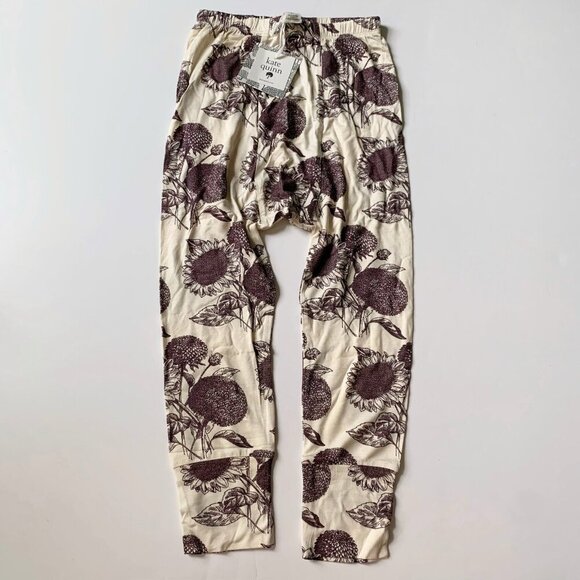 NWT Kate Quinn Organics Raisin sunflower bamboo panda pants 6 years - Picture 1 of 6